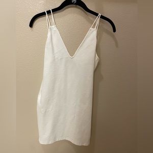 Small, white, by the way brand mini dress with double straps. Worn once!